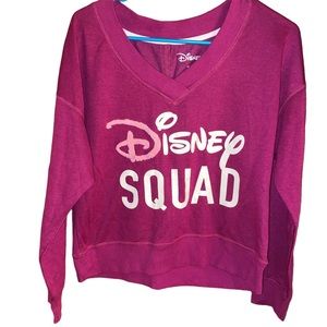 Disney Princess Cropped Oversized Sweatshirt Magenta Pink Prep SIZE SMALL